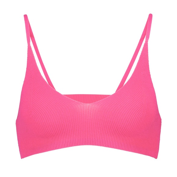 Jacquemus Le Bandeau Valensole Knit Bralette in Hot Pink size S - Picture 2 of 6